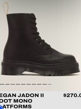 Dr. Martens Black Vegan Lace-Up Platform Boot